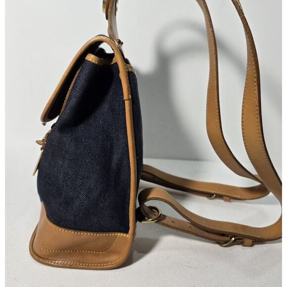 Vintage Dooney & Bourke Denim Leather Cabriolet Backpack USA - Picture 5 of 15